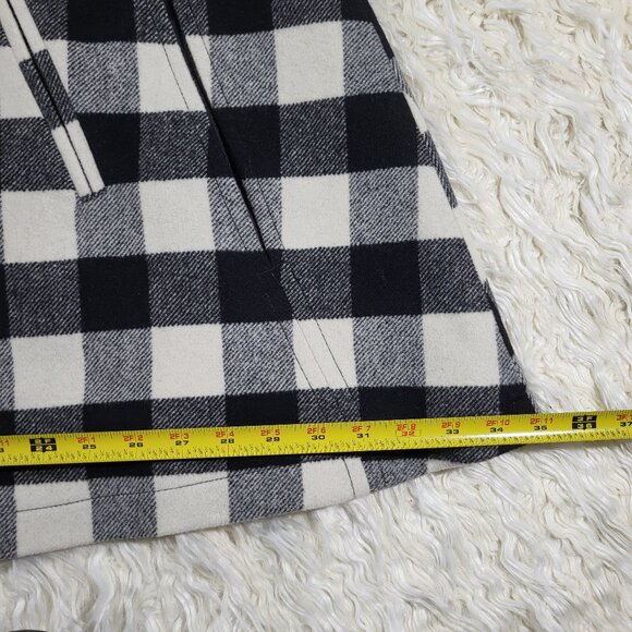 Talbots Black & White Buffalo Check Cape X-Small - Picture 9 of 15